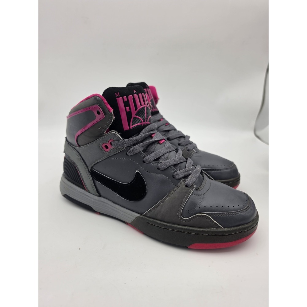 Men's Nike Mach Force High Top Shoes 525312-003 Grey Black Pink Size US 8.5